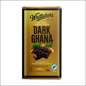 Tablette chocolat noir Ghana 72% WHITTAKER'S 250g
