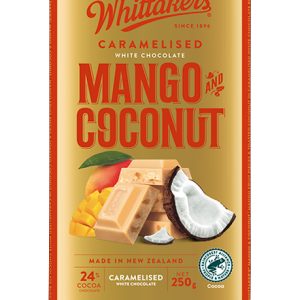 Tablette de chocolat blanc mangue et coco WHITTAKER'S 250g