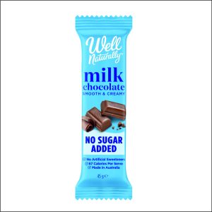 Barre chocolat lait sans sucre WELL NATURALLY 45 g