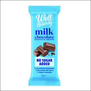 Tablette de chocolat au lait WELL NATURALLY 90g