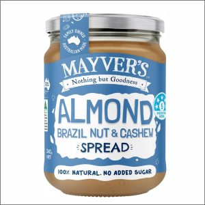 MAYVER'S Almond, Brazil nuts & Cashew spread 240g
