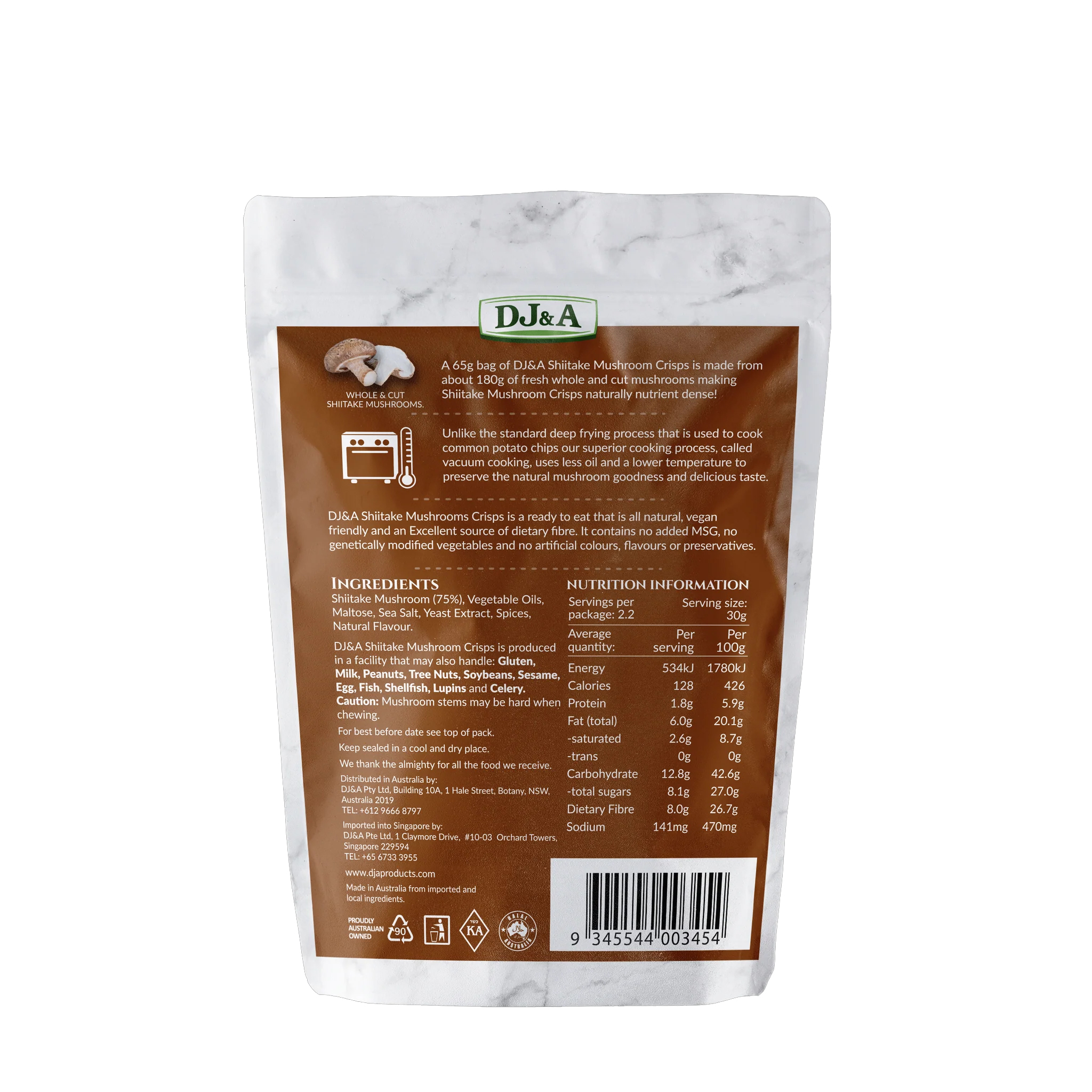 Shiitake Mushroom Crisps 65g DJ&A – Image 2